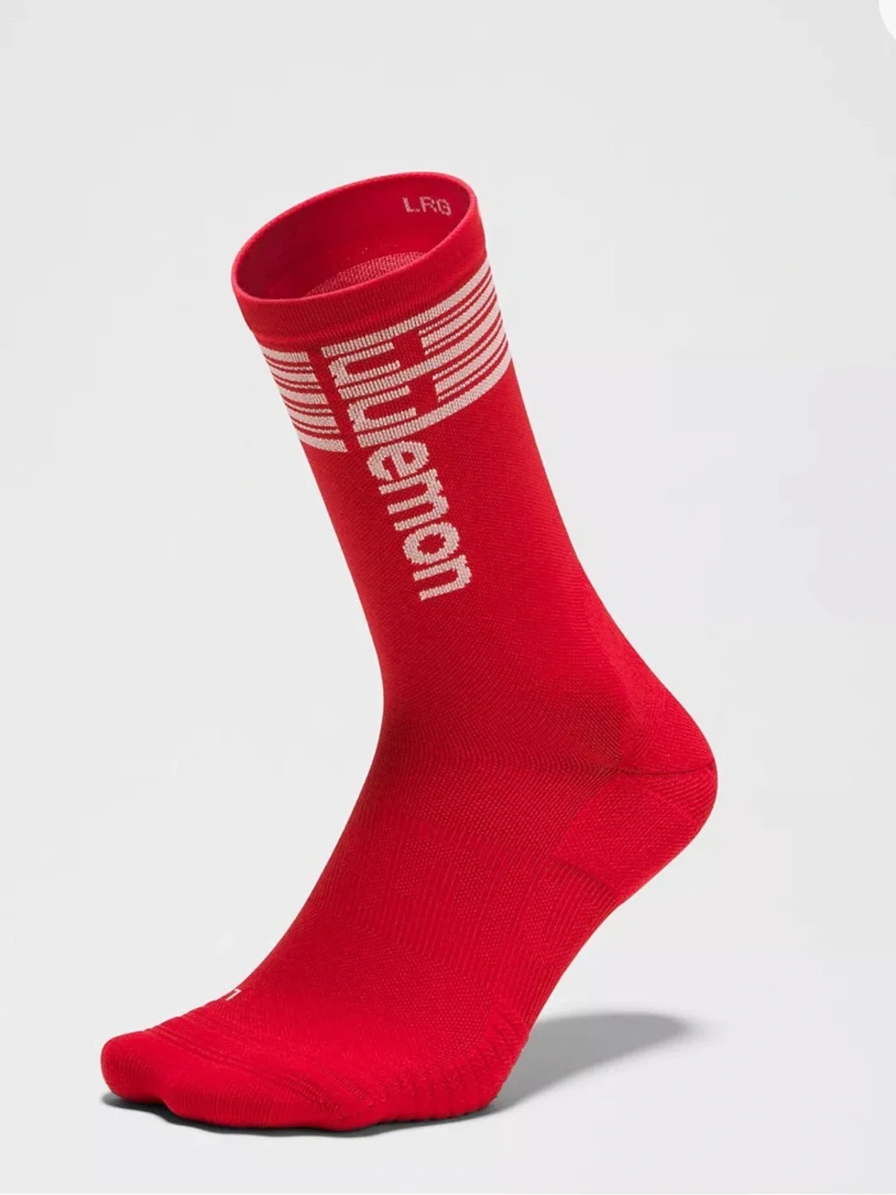 lululemon athletica Red Athletic Crew Socks with Stripes